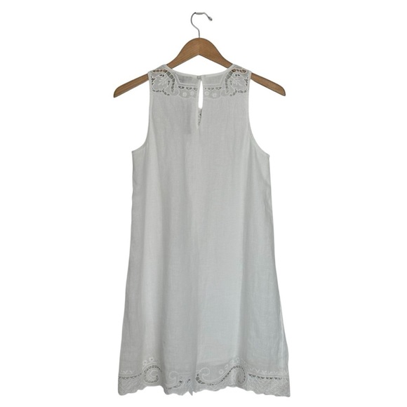 NEW J.Crew Maxine Eyelet Shift Dress in White Linen Size XS - Picture 5 of 7